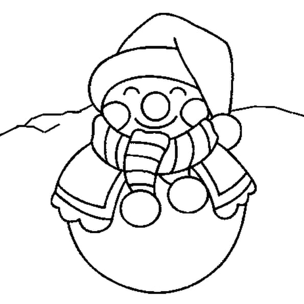 Dessin dessin bonhomme de neige a colorier