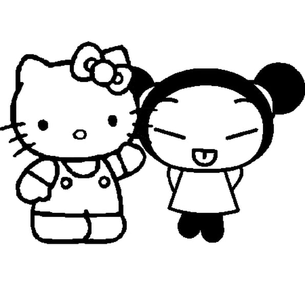  Kitty on Hello Kitty Pucca    Coloriage Hello Kitty Pucca  En Ligne Gratuit A
